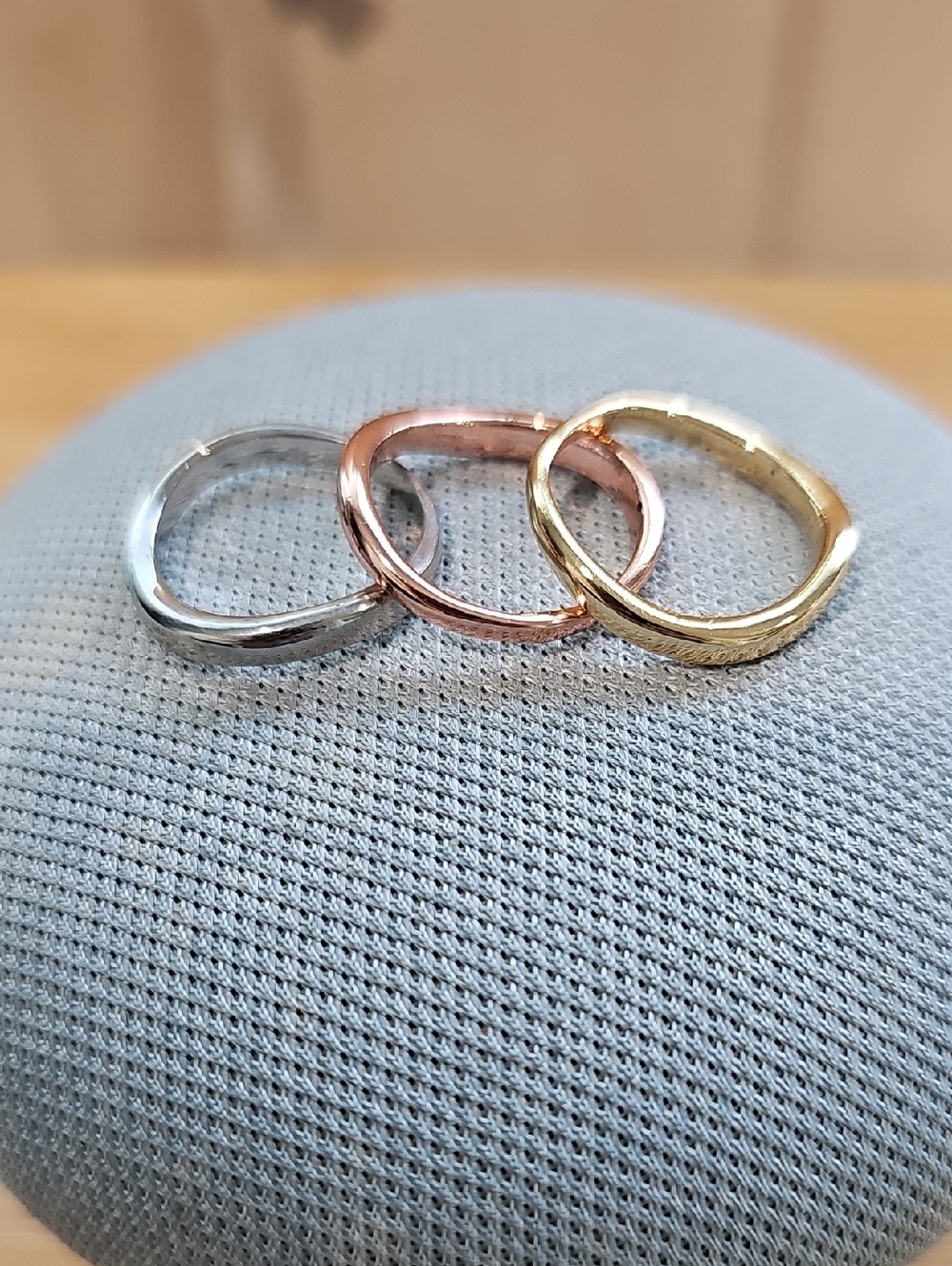 Tri-Tone Stacking Rings Set - Gold, Rose Gold & Silver
